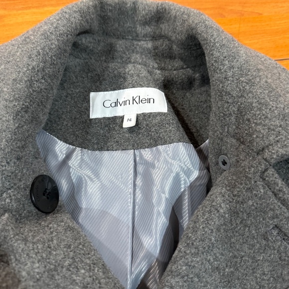 Calvin Klein Gray Wool Peacoat Coat size PS Petite Small - Picture 2 of 8